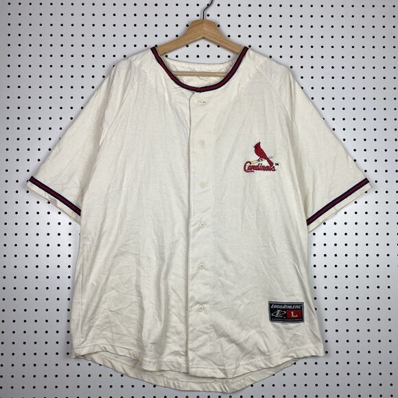 St Louis Cardinals Logo Athletic Jersey Sz Large NWT Vintage Cream Off White 90s - Picture 2 of 6